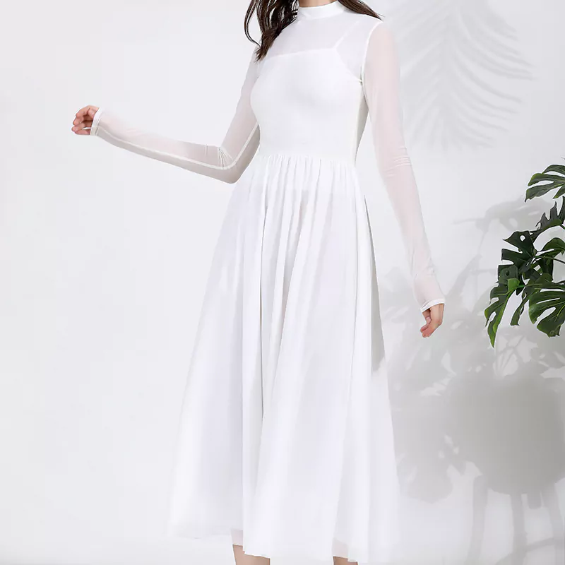 Vestido de malla de doble capa - Imagen 4