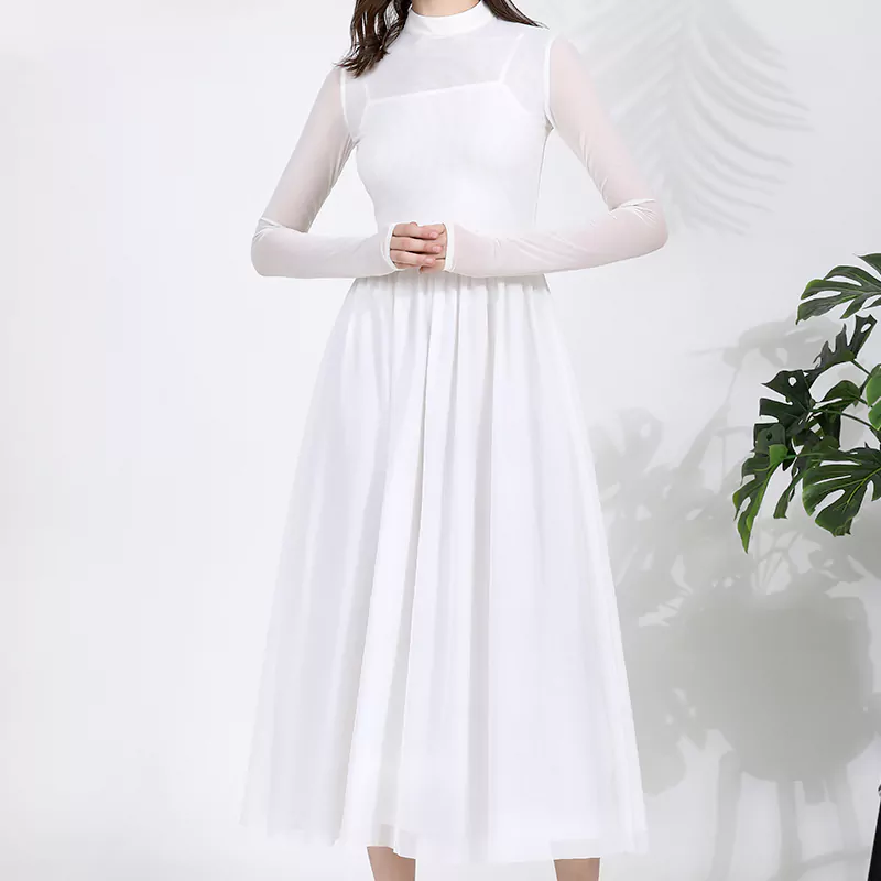 Vestido de malla de doble capa - Imagen 3