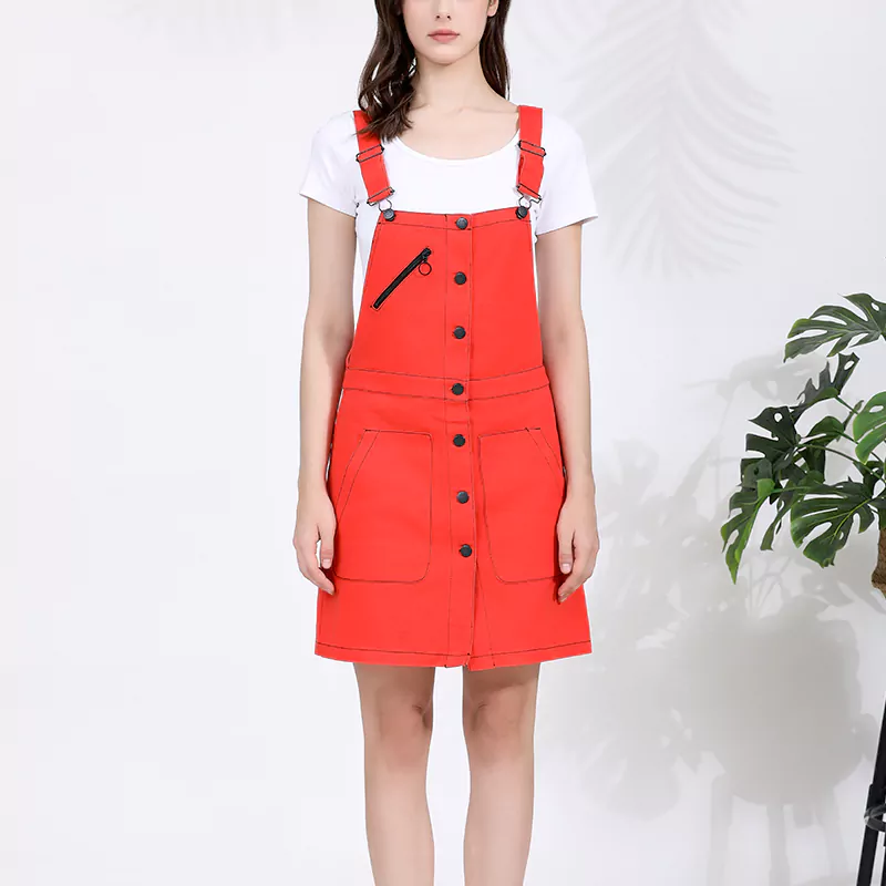 Vestido de trabajo de algodón orgánico naranja