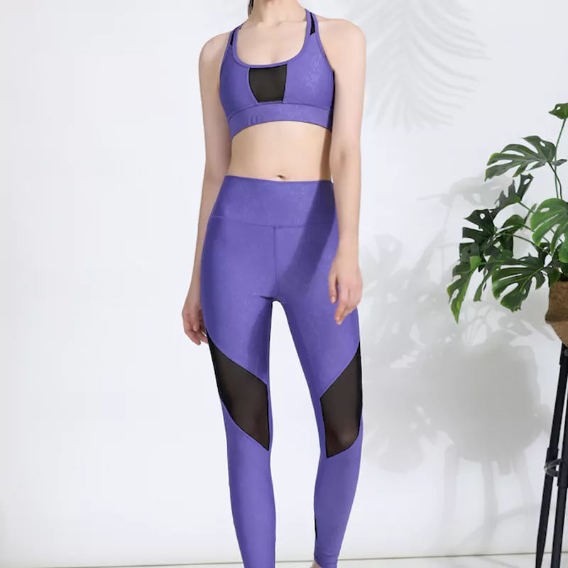 Camiseta sin mangas de malla negra con relieve reciclado & Pantalón - Imagen 4