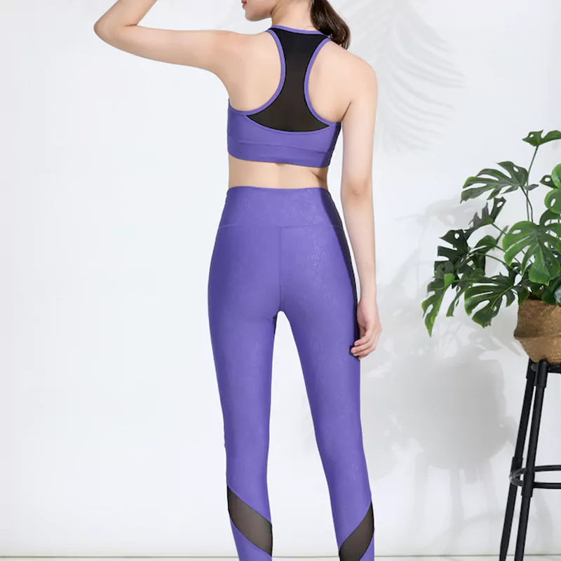 Camiseta sin mangas de malla negra con relieve reciclado & Pantalón - Imagen 2