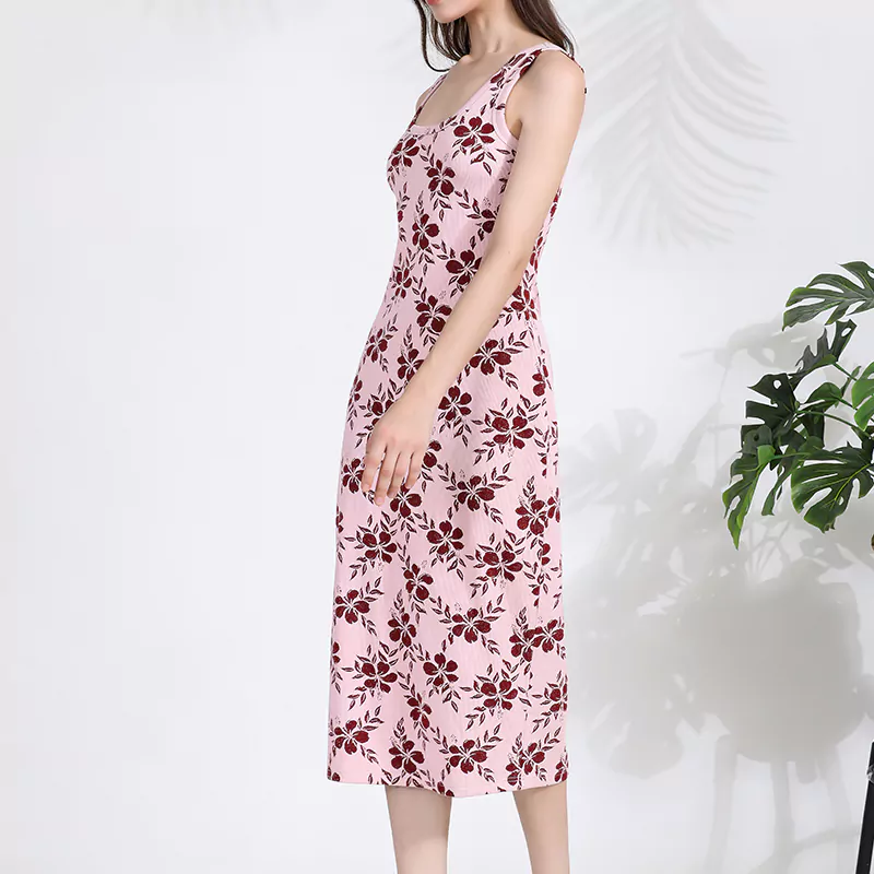 Vestido de canalé de jacquard reciclado con mangas - Imagen 2